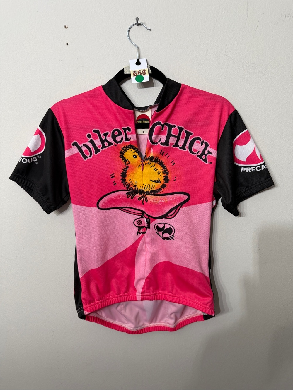 Women’s World Jersey Size Large Biker Chick Pink Cycling Jersey